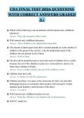CDA FINAL TEST 2026 QUESTIONS&NewLine;WITH CORRECT ANSWERS GRADED&NewLine;A&plus;