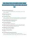 CDA PRACTICE EXAMINATION 2026&NewLine;QUESTIONS WITH ANSWERS GRADED&NewLine;A&plus;