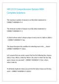 MIS 2113 Comprehensive-Quizzes With Complete Solutions