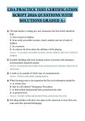 CDA PRACTICE TEST CERTIFICATION&NewLine;SCRIPT 2026 QUESTIONS WITH&NewLine;SOLUTIONS GRADED A&plus;