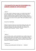 C723 QUANTITATIVE ANALYSIS FOR BUSINESS &lpar;PA&rpar; - &NewLine;COMPLETE ANSWER KEY WITH RATIONALES