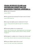 CDASA BUNDLED EXAMS 2026&NewLine;COUNSELING SCRIPT SOLVED&NewLine;QUESTIONS VERIFIED ANSWERS A&plus;