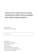 CROSSFIT LEVEL 1 TEST EXAM LATEST ACTUAL WITH QUESTIONS AND ANSWERS