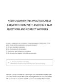 HESI FUNDAMENTALS PRACTICE EXAM WITH LATEST ACTUAL WITH QUESTIONS AND ANSWERS
