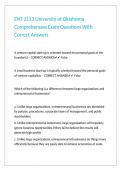 ENT 2113 University of Oklahoma Comprehensive Exam Questions With Correct Answers&period;