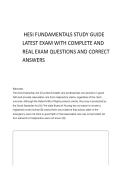 HESI FUNDAMENTALS PRACTICE EXAM WITH LATEST ACTUAL WITH QUESTIONS AND ANSWERS