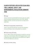 ILLINOIS PESTICIDE APPLICATOR EXAM HIGHYIELD LABELING&comma; SAFETY&comma; AND&NewLine;ENVIRONMENTAL REGULATIONS SUMMARY&NewLine;2026&NewLine;