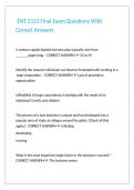 ENT 2113 Final Exam Questions With Correct Answers