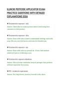 ILLINOIS PESTICIDE APPLICATOR EXAM&NewLine;PRACTICE QUESTIONS WITH DETAILED&NewLine;EXPLANATIONS 2026&NewLine;