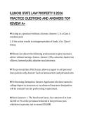 ILLINOIS STATE LAW PROPERTY II 2026&NewLine;PRACTICE QUESTIONS AND ANSWERS TOP&NewLine;REVIEW A&plus;