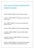 ESOL GACE 619 EXAM QUESTIONS WITH CORRECT ANSWERS 