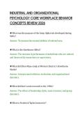 INDUSTRIAL AND ORGANIZATIONAL&NewLine;PSYCHOLOGY CORE WORKPLACE BEHAVIOR&NewLine;CONCEPTS REVIEW 2026