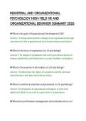 INDUSTRIAL AND ORGANIZATIONAL&NewLine;PSYCHOLOGY HIGH-YIELD HR AND&NewLine;ORGANIZATIONAL BEHAVIOR SUMMARY 2026