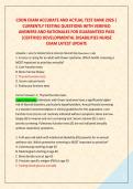 CDDN EXAM ACCURATE AND ACTUAL TEST BANK 2026 &vert; &NewLine;CURRENTLY TESTING QUESTIONS WITH VERIFIED &NewLine;ANSWERS AND RATIONALES FOR GUARANTEED PASS &NewLine;&vert;CERTIFIED DEVELOPMENTAL DISABILITIES NURSE &NewLine;EXAM LATEST UPDATE