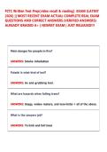FCTC Written Test Prep&lpar;video recall & reading&rpar; EXAM &lpar;LATEST &NewLine;2026&rpar; &vert;&vert; MOST RECENT EXAM ACTUAL COMPLETE REAL EXAM &NewLine;QUESTIONS AND CORRECT ANSWERS &lpar;VERIFIED ANSWERS&rpar; &NewLine;ALREADY GRADED A&plus; &vert; NEWEST EXAM &vert; JUST RELEASED&excl;&excl;&excl; 