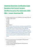 Industrial Electrician Certification Exam &NewLine;Questions And Correct Answers &NewLine;&lpar;Verified Answers&rpar; Plus Rationales 2026 &NewLine;Q&A &vert; Instant Download Pdf 