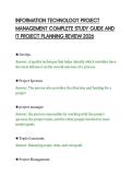 INFORMATION TECHNOLOGY PROJECT&NewLine;MANAGEMENT COMPLETE STUDY GUIDE AND&NewLine;IT PROJECT PLANNING REVIEW 2026&NewLine;