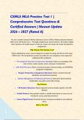 CSMLS MLA Practice Test 1 &vert; Comprehensive Test Questions & Certified Answers &vert; Newest Update 2026 &ndash; 2027 &lpar;Rated A&rpar;&NewLine;