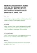INFORMATION TECHNOLOGY PROJECT&NewLine;MANAGEMENT QUESTION SET WITH&NewLine;RATIONALES AND RISK AND QUALITY&NewLine;MANAGEMENT REVIEW 2026&NewLine;