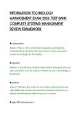 INFORMATION TECHNOLOGY&NewLine;MANAGEMENT EXAM 2026 TEST BANK&NewLine;COMPLETE SYSTEMS MANAGEMENT&NewLine;REVIEW FRAMEWORK&NewLine;