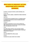 WGU D426 V2 2026&sol;2027 ACTUAL &NewLine;QUESTIONS WITH VERIFIED &NewLine;ANSWERS&period;