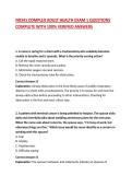 NR341 COMPLEX ADULT HEALTH EXAM 1 QUESTIONS COMPLETE WITH 100&percnt; VERIFIED ANSWERS