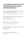 CDL COMBINATION VEHICLE PRACTICE TEST&NewLine;CERTIFICATION PAPER 2026 COMPLETE&NewLine;SOLUTIONS GRADED A PLUS