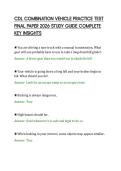 CDL COMBINATION VEHICLE PRACTICE TEST&NewLine;FINAL PAPER 2026 STUDY GUIDE COMPLETE&NewLine;KEY INSIGHTS