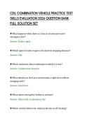 CDL COMBINATION VEHICLE PRACTICE TEST&NewLine;SKILLS EVALUATION 2026 QUESTION BANK&NewLine;FULL SOLUTION SET