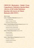 CHEM 210 - Biochemistry - Module 1 Exam&NewLine;Comprehensive Multichoice Question Bank &vert; A Review of 100 Verified Multichoice Questions with Answers & Clinical Rationales &lpar;2026 NEW&excl;&excl;&rpar;&NewLine;