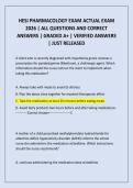 HESI PHARMACOLOGY EXAM ACTUAL EXAM 2026 &vert; ALL QUESTIONS AND CORRECT ANSWERS &vert; GRADED A&plus; &vert; VERIFIED ANSWERS &vert; JUST RELEASED