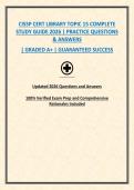 CISSP CERT LIBRARY TOPIC 15 COMPLETE STUDY GUIDE 2026 &vert; PRACTICE QUESTIONS & ANSWERS