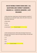 NCCCO MOBILE CRANE EXAM 2026 &vert; ALL QUESTIONS AND CORRECT ANSWERS &vert; GRADED A&plus; &vert; VERIFIED ANSWERS &vert; JUST RELEASED