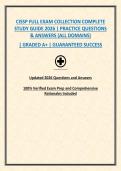 CISSP FULL EXAM COLLECTION COMPLETE STUDY GUIDE 2026 &vert; PRACTICE QUESTIONS & ANSWERS &lpar;ALL DOMAINS&rpar;
