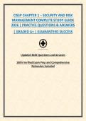 CISSP CHAPTER 1 &ndash; SECURITY AND RISK MANAGEMENT COMPLETE STUDY GUIDE 2026 &vert; PRACTICE QUESTIONS & ANSWERS
