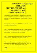 ERCOT SYSTEM &NewLine;OPERATOR &NewLine;CERTIFICATION EXAM &NewLine;QUESTIONS AND &NewLine;ANSWERS 2026 - 2027