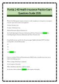 Florida 2-40 Health Insurance Practice Exam&NewLine;Questions Guide 2026 
