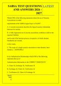 SABSA TEST QUESTIONS &NewLine;AND ANSWERS 2026 - &NewLine;2027