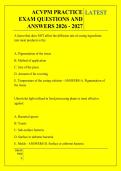 ACVPM PRACTICE &NewLine;EXAM QUESTIONS AND &NewLine;ANSWERS 2026 - 2027 