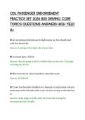 CDL PASSENGER ENDORSEMENT&NewLine;PRACTICE SET 2026 BUS DRIVING CORE&NewLine;TOPICS QUESTIONS ANSWERS HIGH YIELD&NewLine;A&plus;
