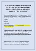 RN MATERNAL NEWBORN ATI PROCTORED EXAM ACTUAL EXAM 2026 &vert; ALL QUESTIONS AND CORRECT ANSWERS WITH EXPLANATIONS &vert; GRADED A&plus; &vert; VERIFIED ANSWERS