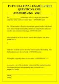 PLTW CEA FINAL EXAM &NewLine;QUESTIONS AND &NewLine;ANSWERS 2026 - 2027 