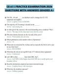 CE 611 PRACTICE EXAMINATION 2026&NewLine;QUESTIONS WITH ANSWERS GRADED A&plus;
