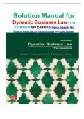 Solution Manual for Dynamic Business Law&colon; The Essentials 6th Edition by Nancy Kubasek isbn-9781265599379