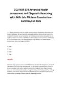 GCU NUR 634 Advanced Health&NewLine;Assessment and Diagnostic Reasoning&NewLine;With Skills Lab Midterm Examination -&NewLine;Summer&sol;Fall 2026