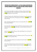 PROPHECY RN PHARMACOLOGY A &vert; ACTUAL EXAM QUESTIONS AND VERIFIED ANSWERS &vert;GRADED A&plus;&vert;PASS ON FIRST ATTEMPT&vert;NEWEST 2026&sol;2027