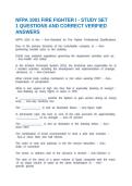 NFPA 1001 FIRE FIGHTER I - STUDY SET 1 QUESTIONS AND CORRECT VERIFIED ANSWERS