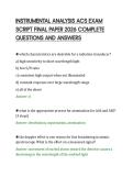 INSTRUMENTAL ANALYSIS ACS EXAM&NewLine;SCRIPT FINAL PAPER 2026 COMPLETE&NewLine;QUESTIONS AND ANSWERS
