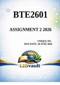 BTE2601 Assignment 2 Due 28 June 2026