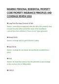 INSURING PERSONAL RESIDENTIAL PROPERTY&NewLine;CORE PROPERTY INSURANCE PRINCIPLES AND&NewLine;COVERAGE REVIEW 2026&NewLine;